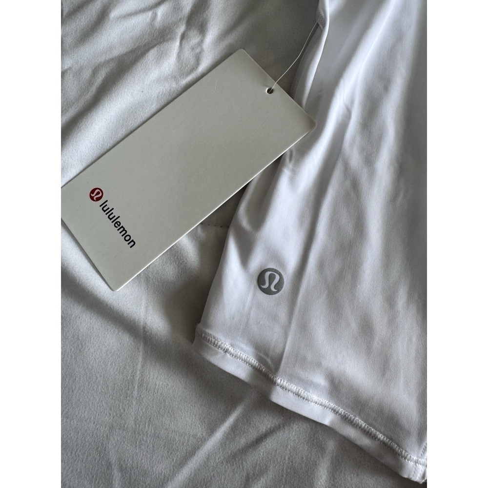 New Lululemon Sculpt Cropped Tank Top Lace Trim White Size 12 $68 Lightweight - Picture 7 of 9